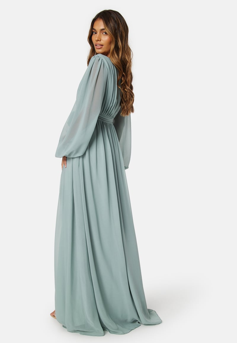 Goddiva Long Sleeve Chiffon Dress