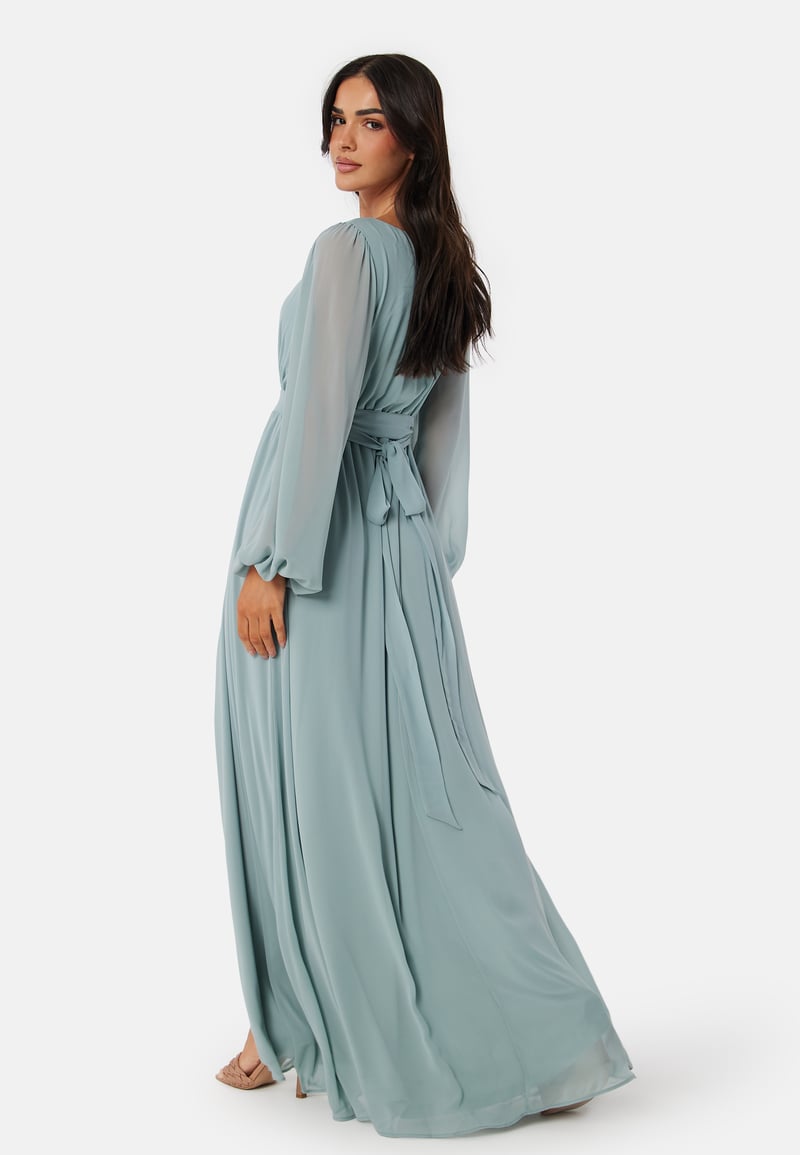 Goddiva Long Sleeve Chiffon Dress