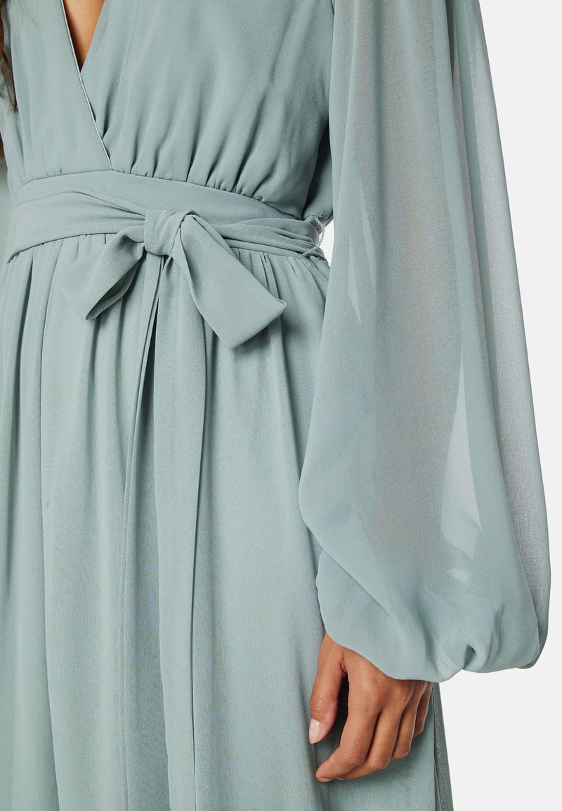 Goddiva Long Sleeve Chiffon Dress