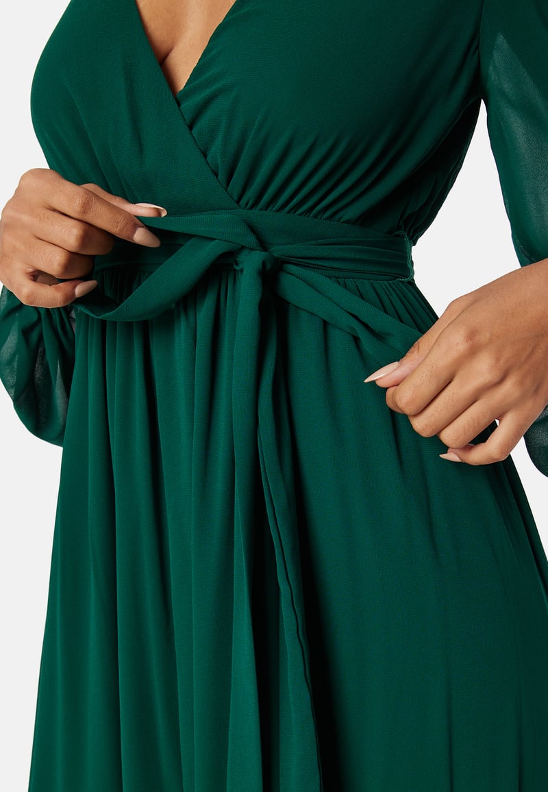 Goddiva Long Sleeve Chiffon Dress