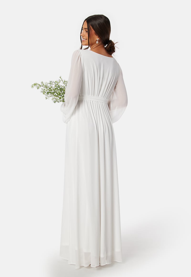 Goddiva Long Sleeve Chiffon Maxi Dress