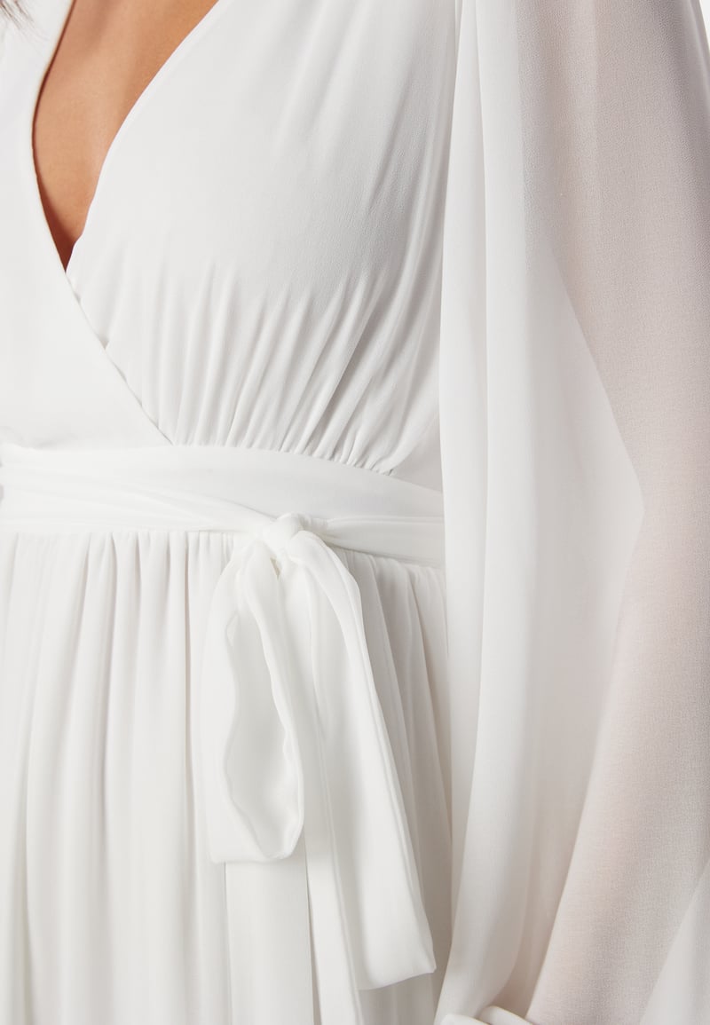 Goddiva Long Sleeve Chiffon Maxi Dress