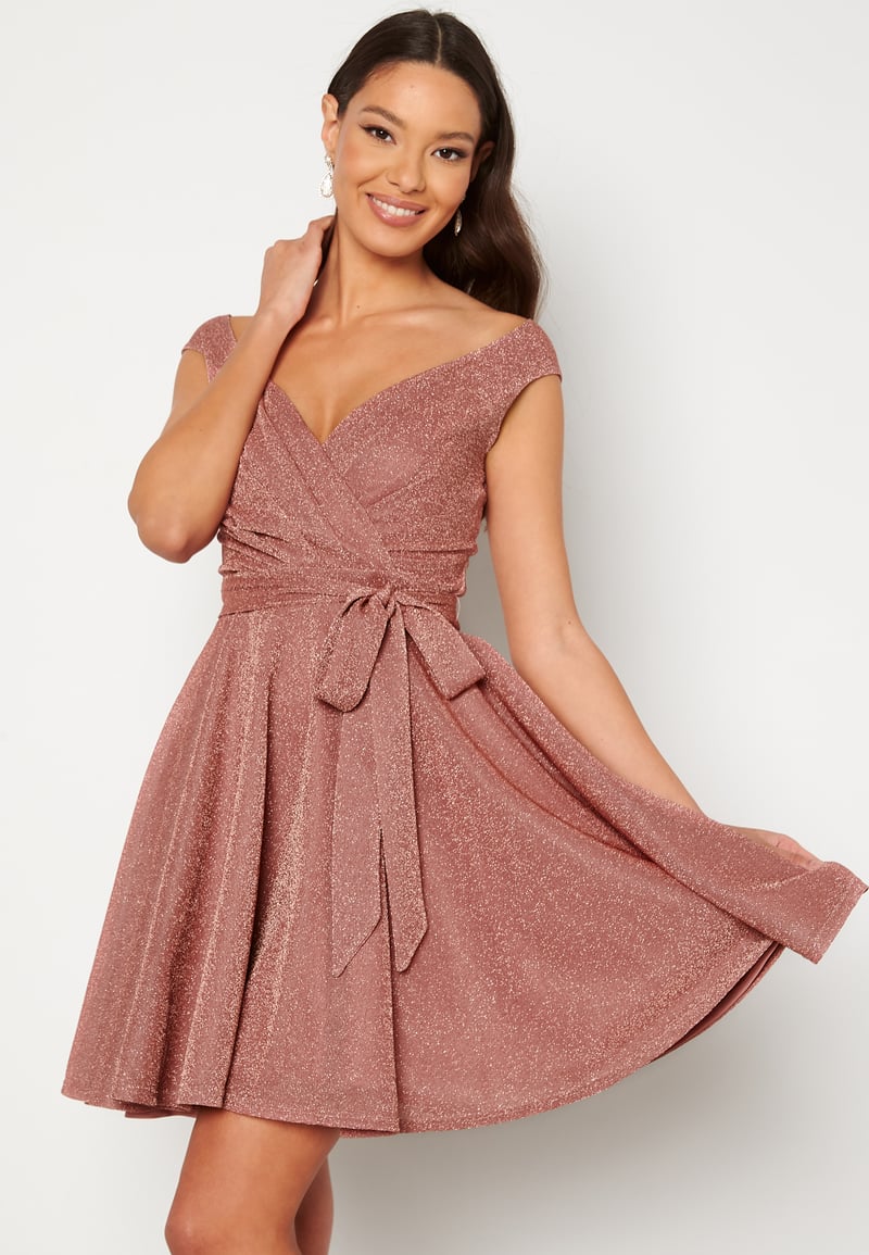 Goddiva Lurex Skater Dress