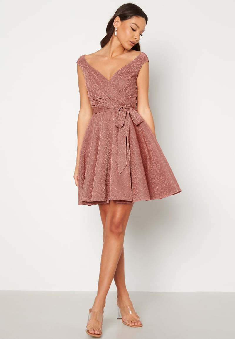 Goddiva Lurex Skater Dress