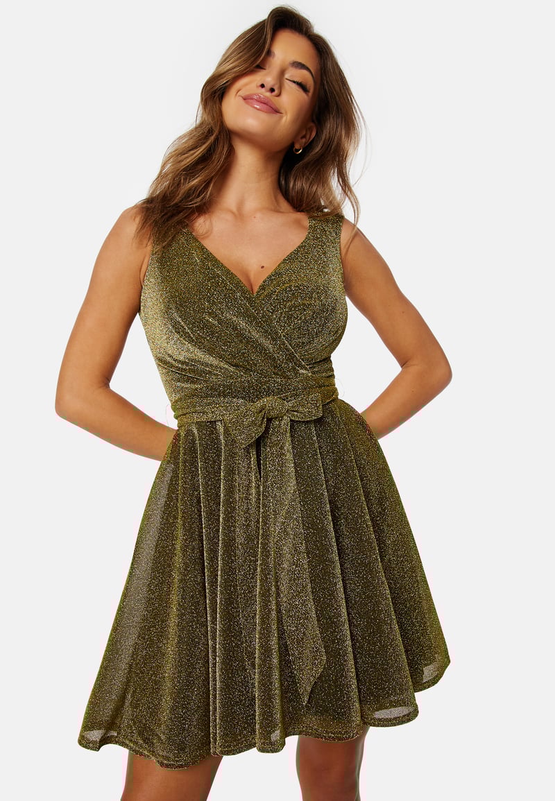 Goddiva Lurex Skater Dress