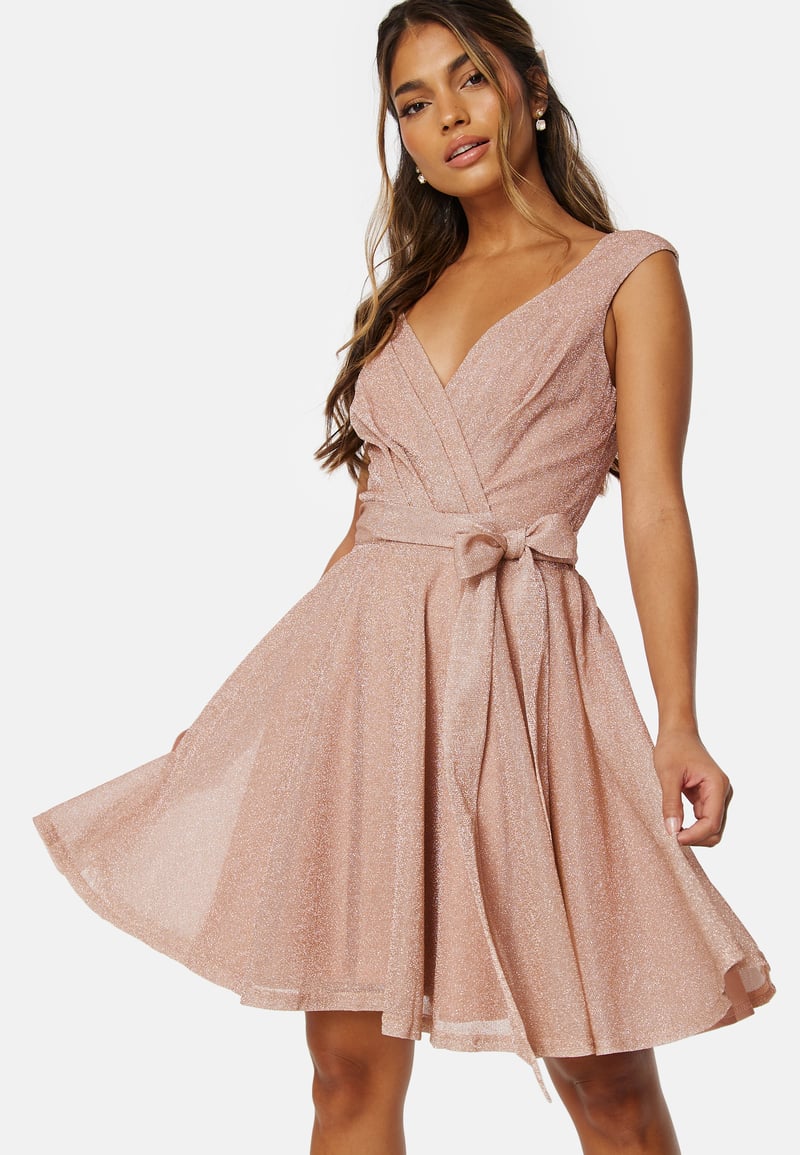 Goddiva Lurex Skater Dress