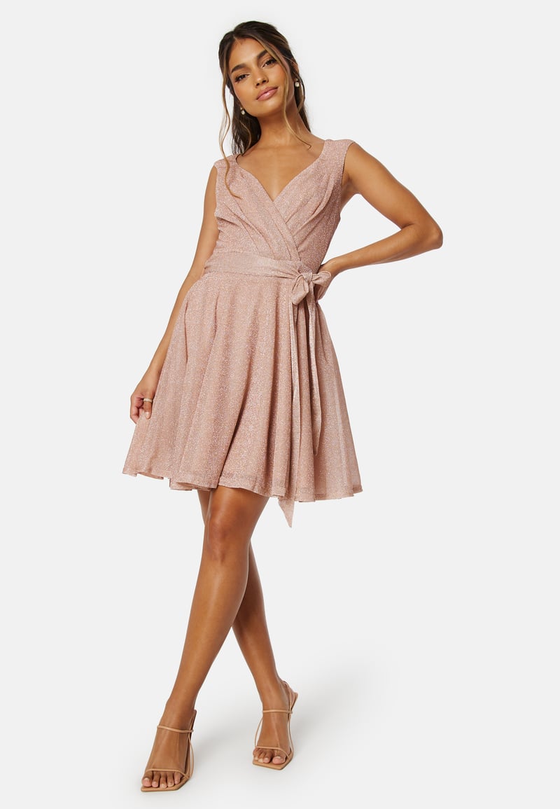 Goddiva Lurex Skater Dress