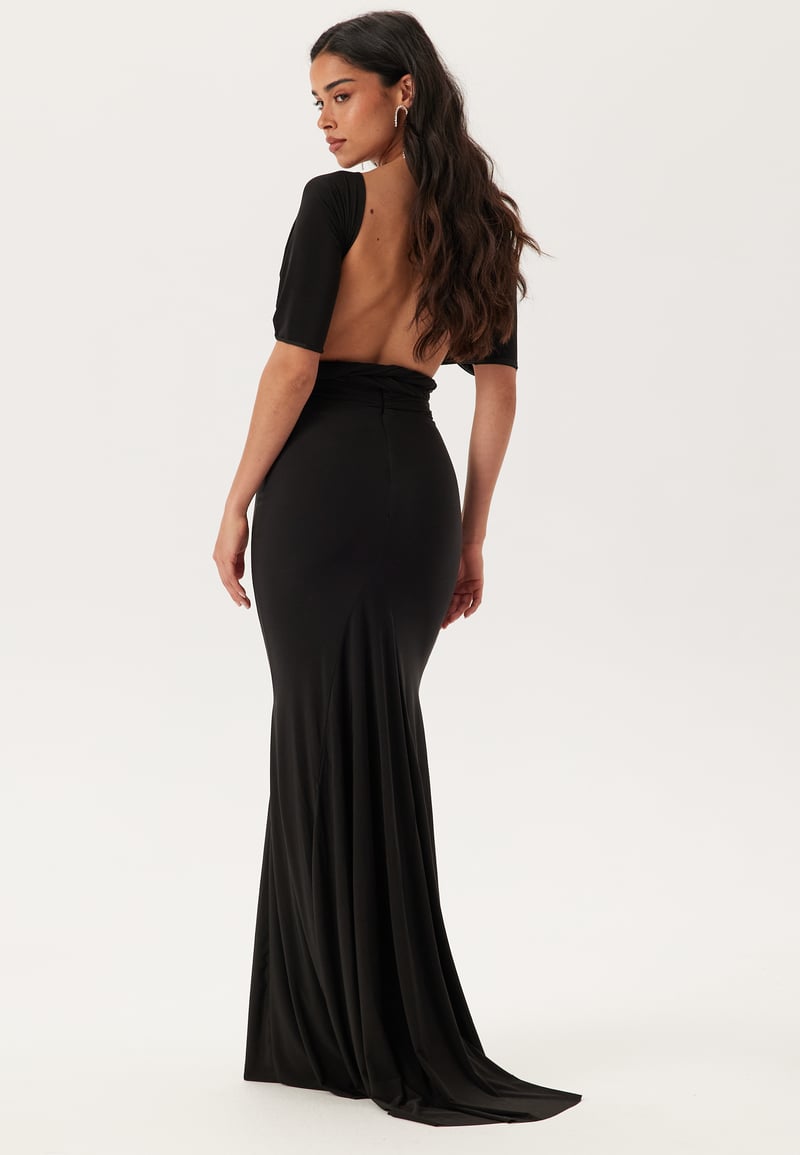 Goddiva Multi Tie Fishtail Maxi Dress