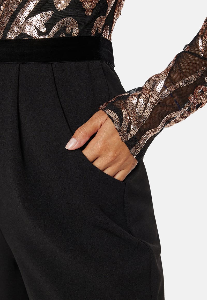 Goddiva Sequin Bodice Jumpsuit