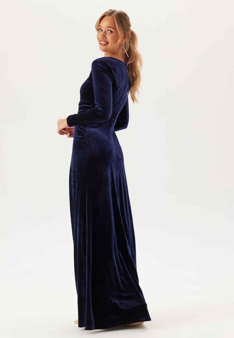 Goddiva Square Neck Velvet Maxi Dress