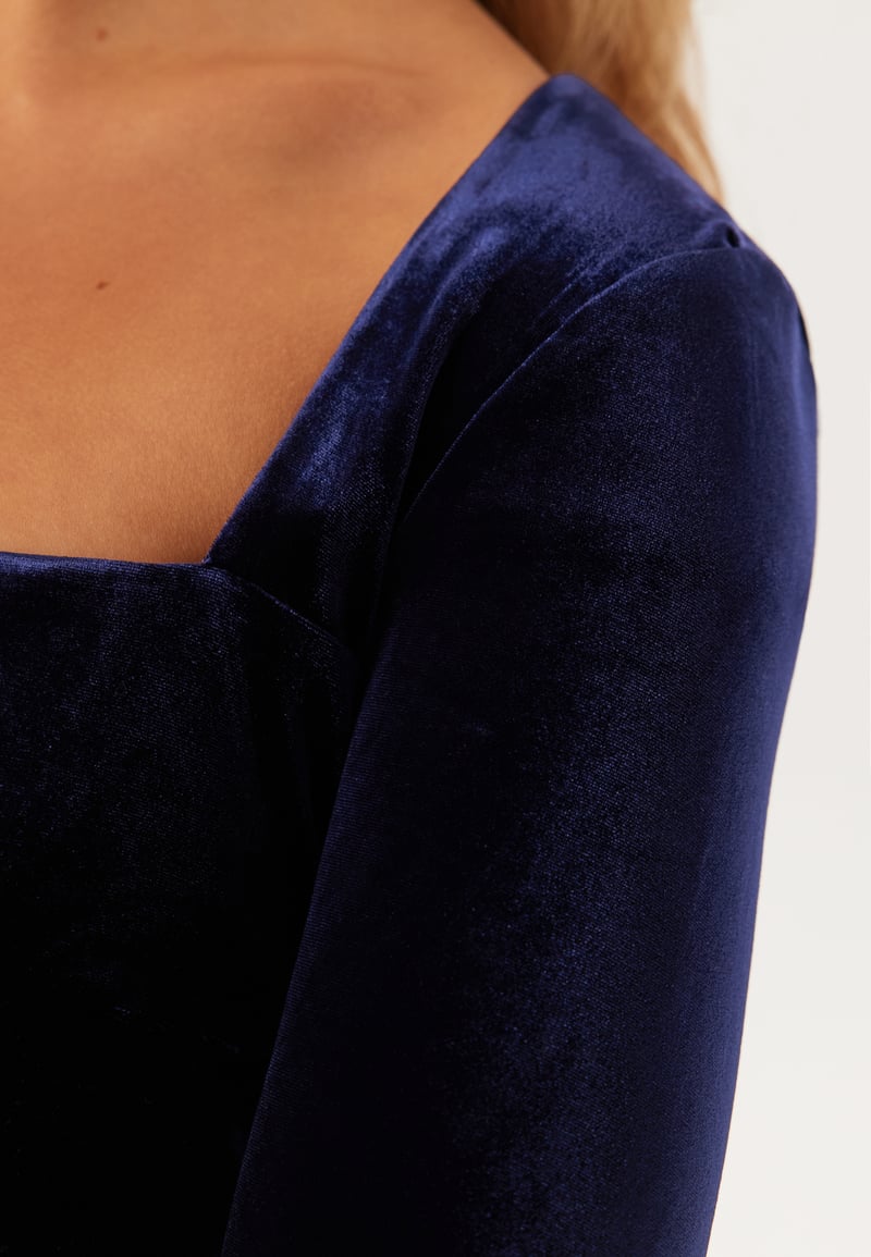 Goddiva Square Neck Velvet Maxi Dress