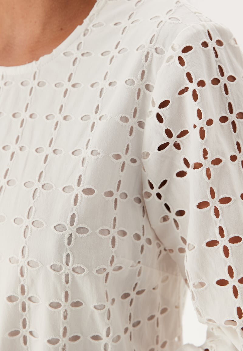 Happy Holly Broderie Anglaise Round Neck Dress