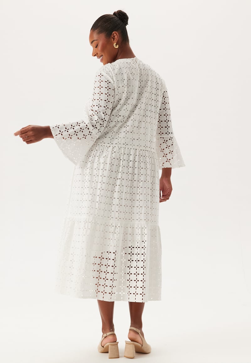 Happy Holly Broderie Anglaise Round Neck Dress