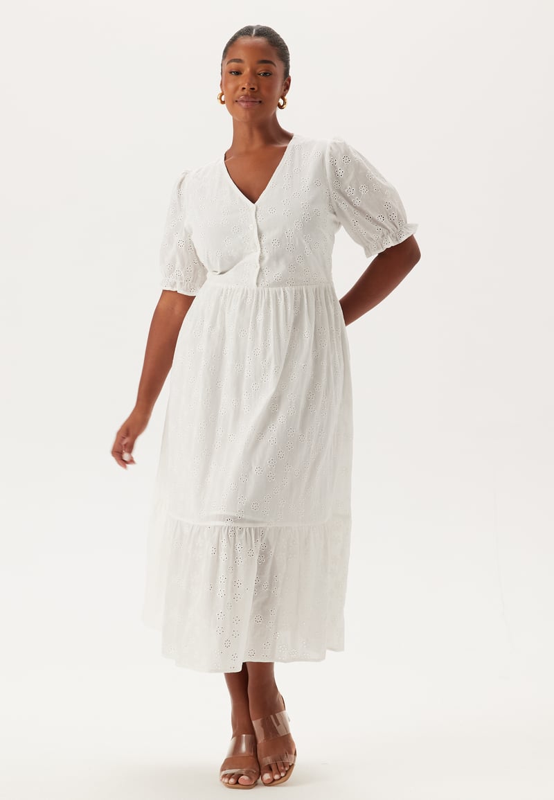 Happy Holly Broderie Anglaise V-Neck Dress