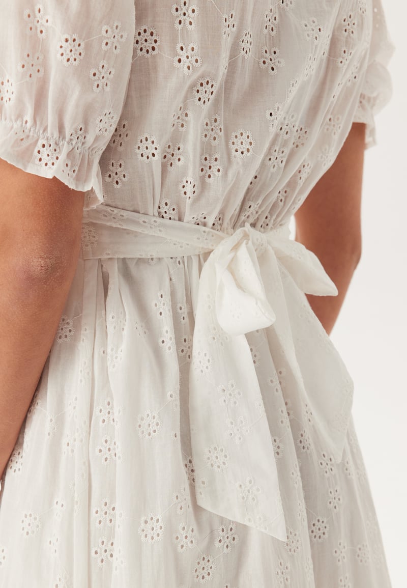 Happy Holly Broderie Anglaise V-Neck Dress
