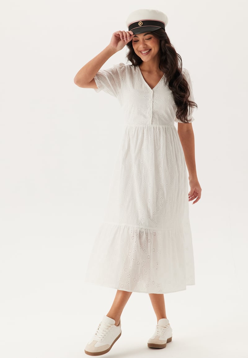 Happy Holly Broderie Anglaise V-Neck Dress