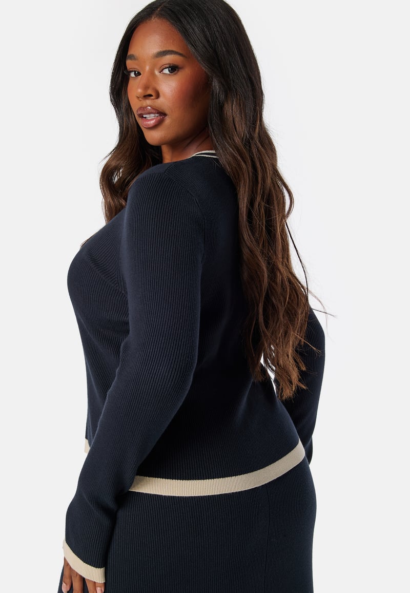 Happy Holly Contrast Knitted Cardigan