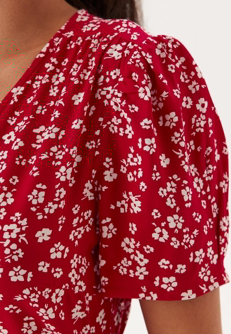Happy Holly Evie Puff Sleeve Midi Wrap Dress