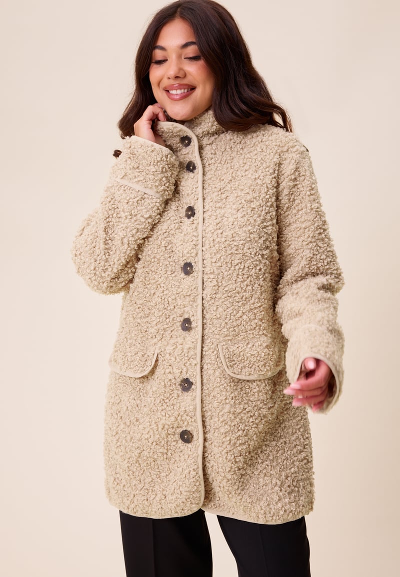 Happy Holly High Neck Teddy Jacket