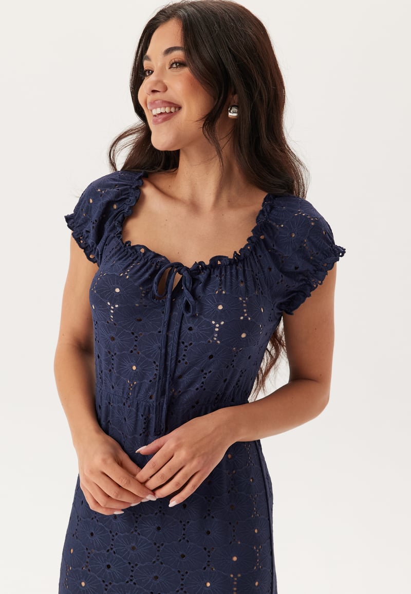 Happy Holly Jersey Broderie Anglaise Maxi Dress