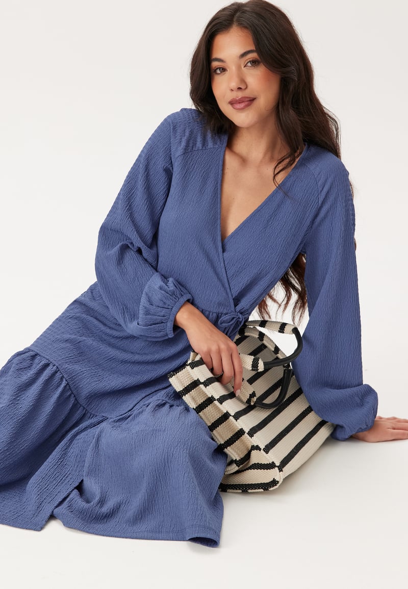 Happy Holly Jersey Structure Wrap Dress
