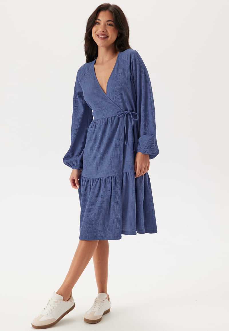 Happy Holly Jersey Structure Wrap Dress