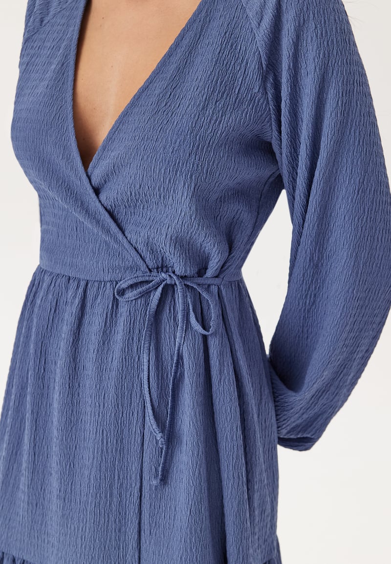 Happy Holly Jersey Structure Wrap Dress