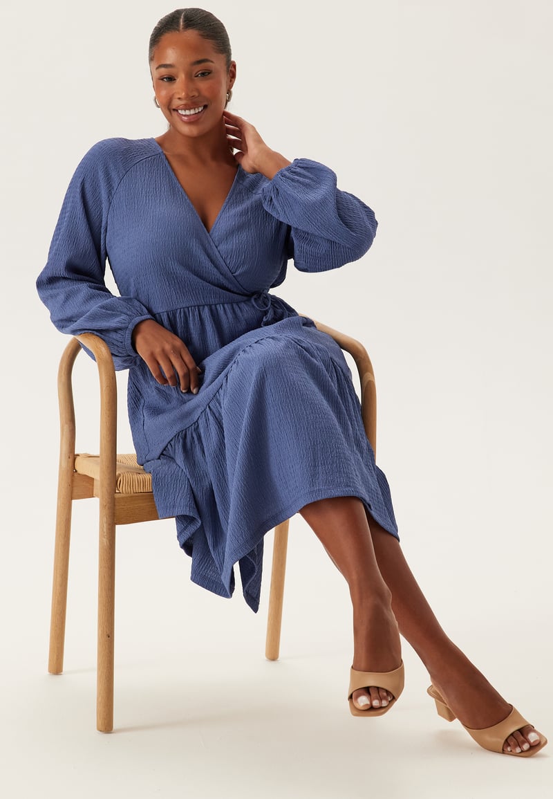 Happy Holly Jersey Structure Wrap Dress