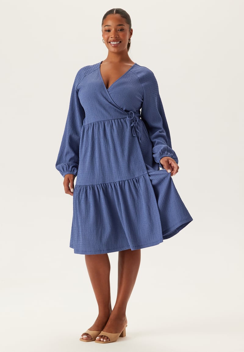 Happy Holly Jersey Structure Wrap Dress
