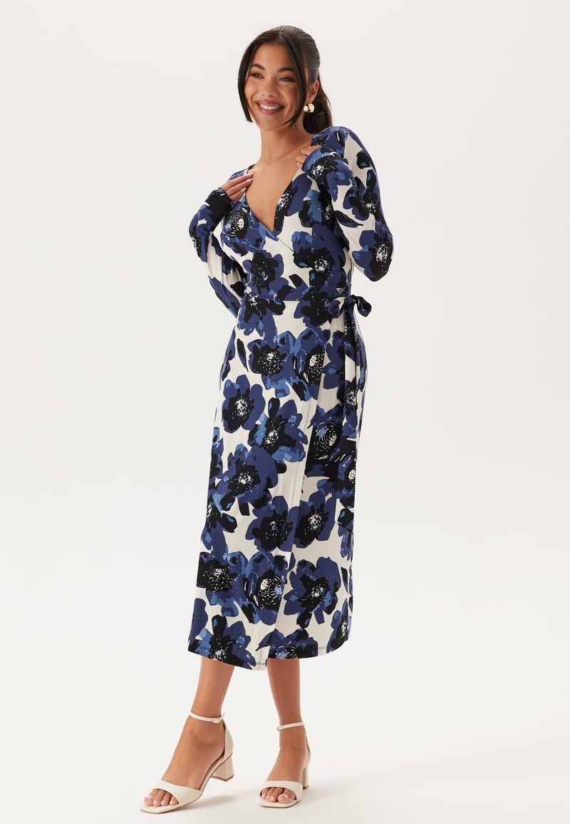 Happy Holly Long Sleeve Wrap Dress