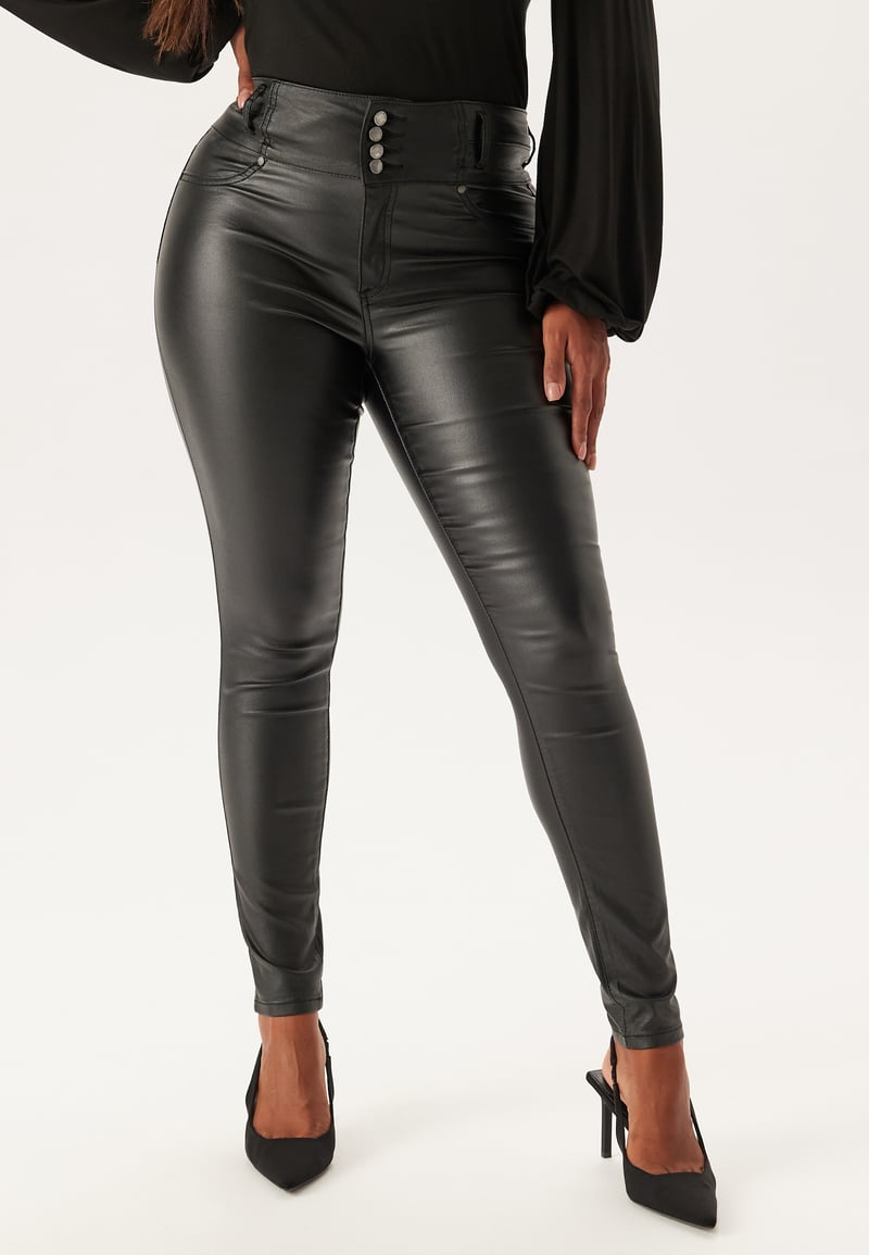 Happy Holly Mid Waist Buttoned Coated Trousers