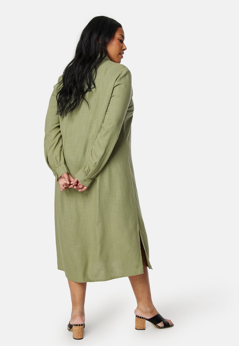 Happy Holly Linen Shirt Dress