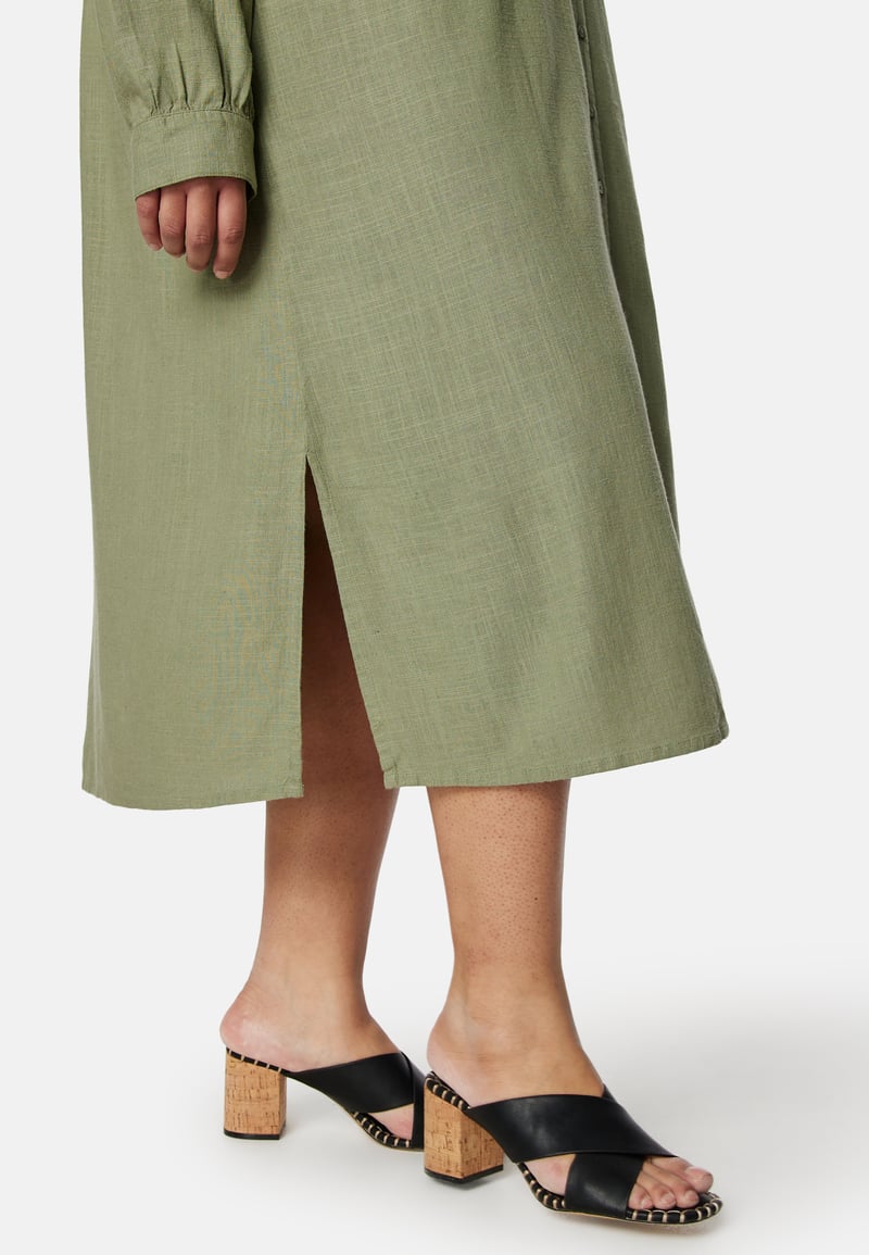 Happy Holly Linen Shirt Dress