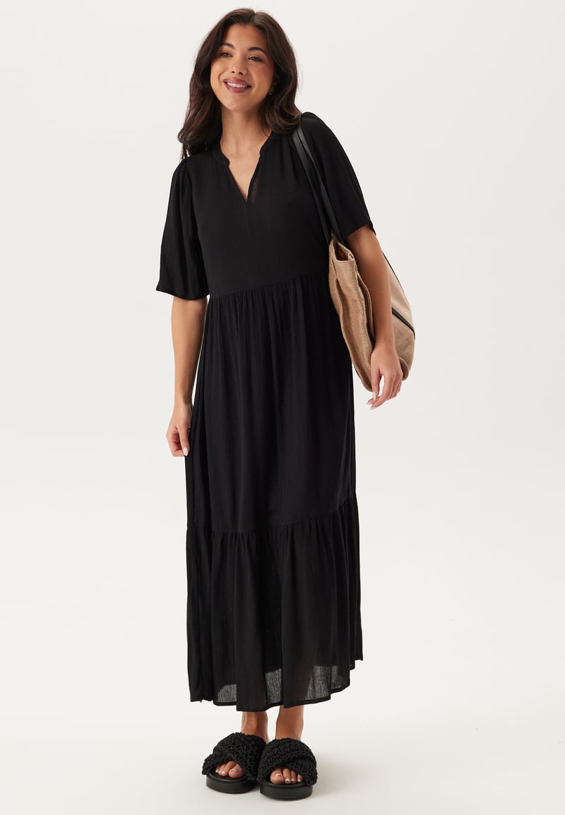 Happy Holly Puff Sleeve Viscose Dress