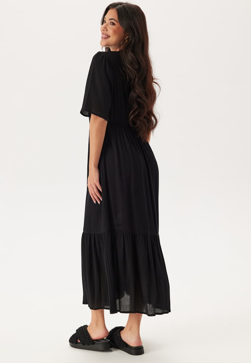 Happy Holly Puff Sleeve Viscose Dress