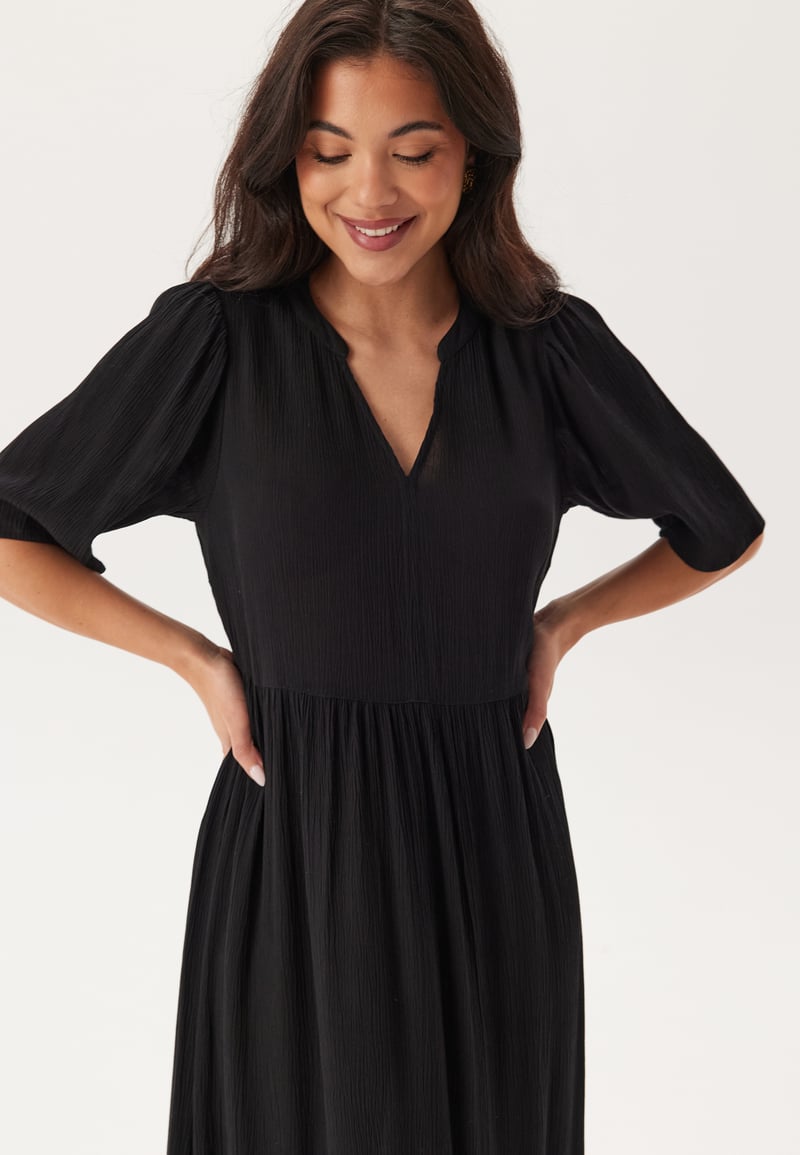 Happy Holly Puff Sleeve Viscose Dress