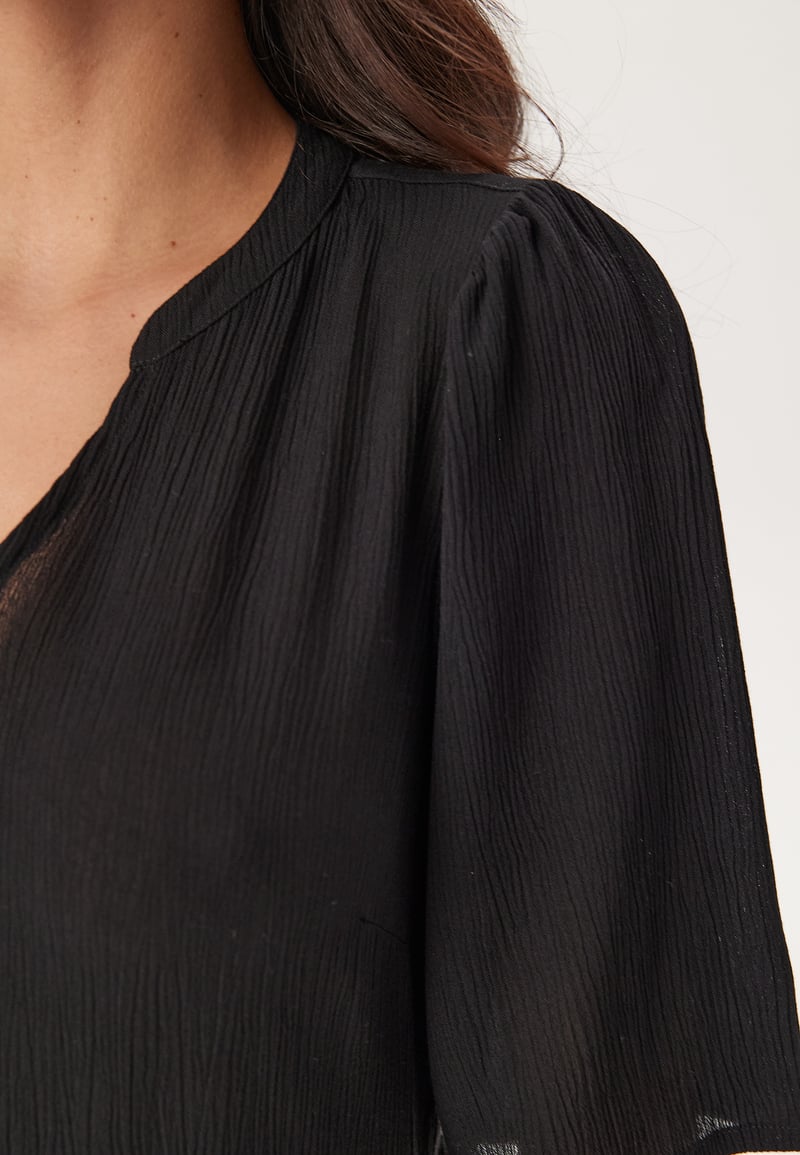 Happy Holly Puff Sleeve Viscose Dress