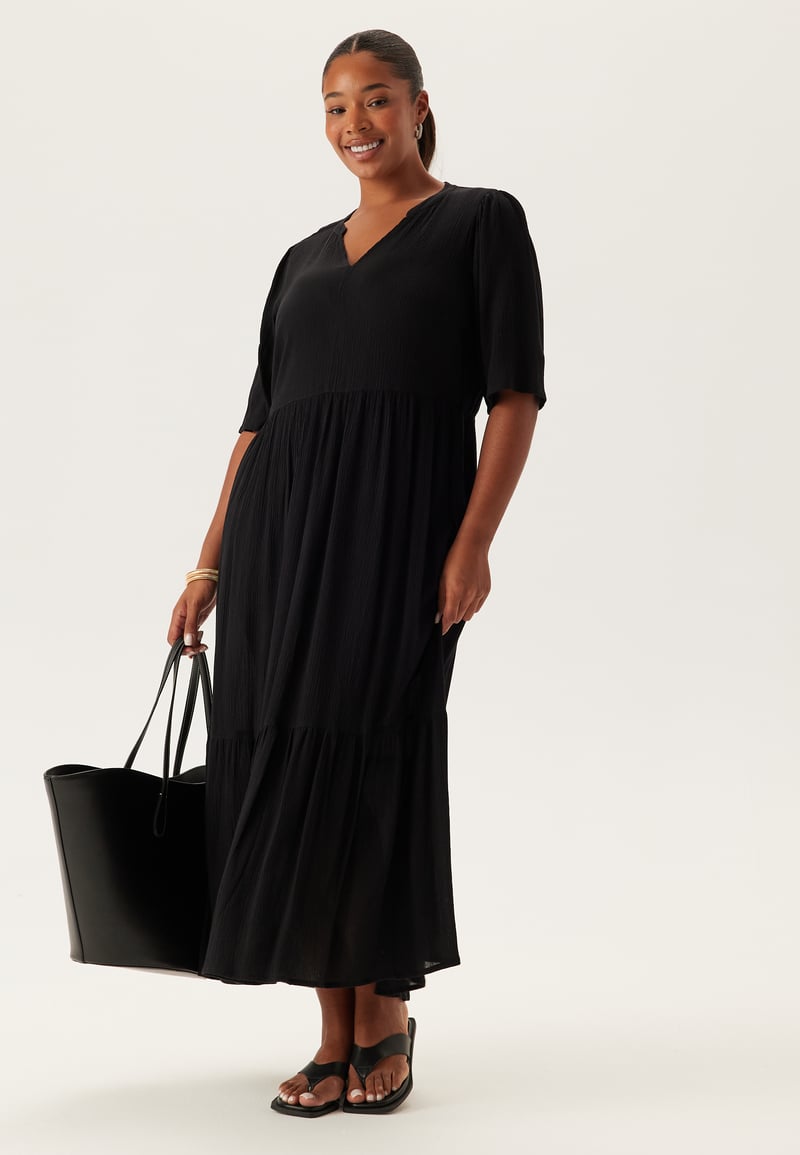 Happy Holly Puff Sleeve Viscose Dress