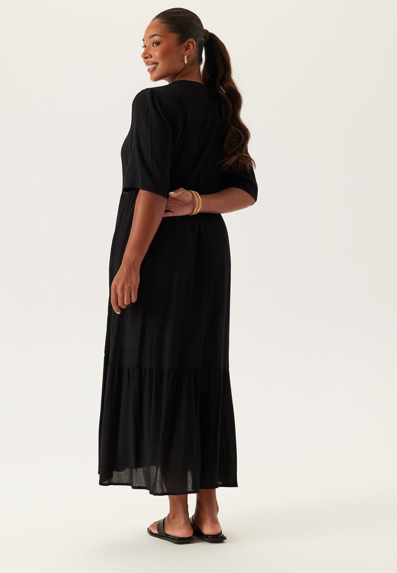 Happy Holly Puff Sleeve Viscose Dress