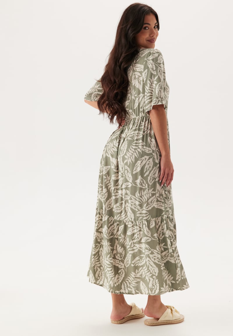 Happy Holly Puff Sleeve Viscose Dress