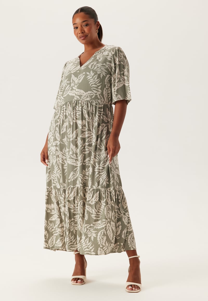 Happy Holly Puff Sleeve Viscose Dress