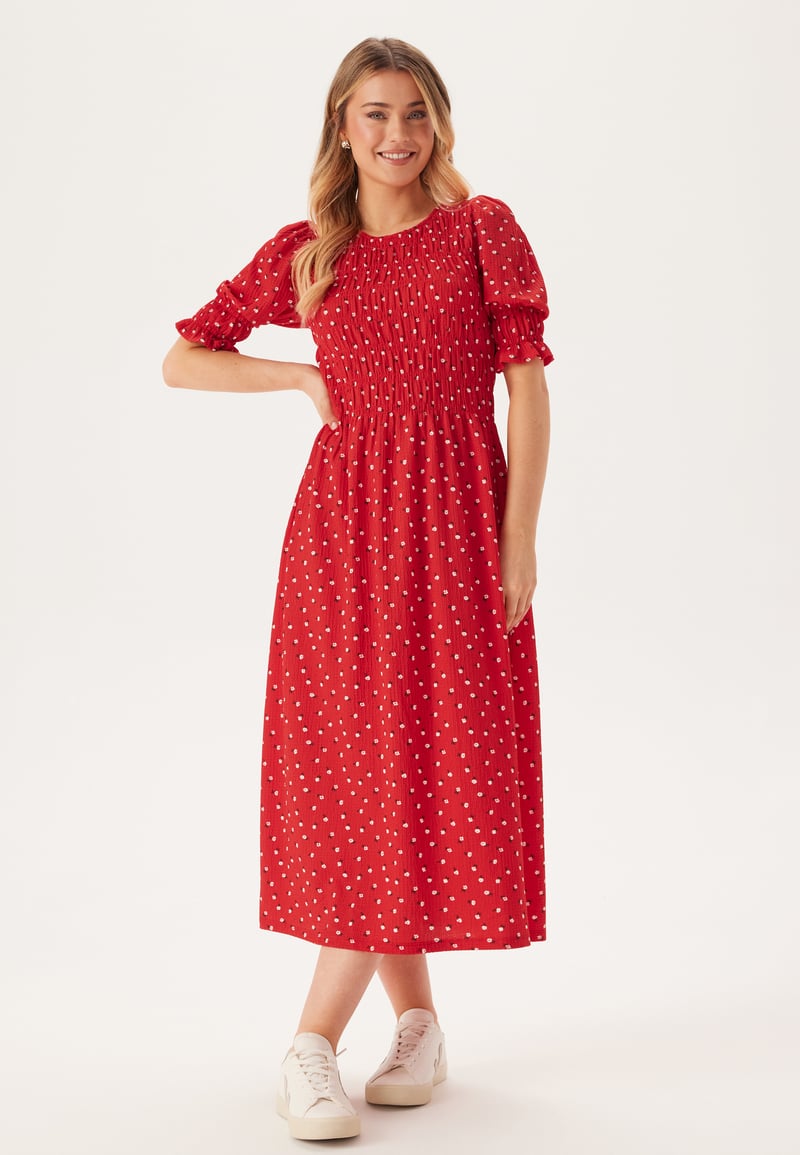 Happy Holly Short Sleeve Smock Dress