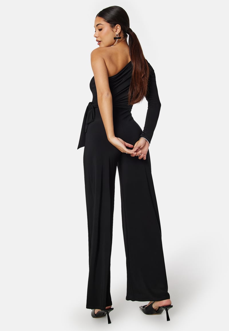 John Zack Long Sleeve One Shoulder Jumpsuit