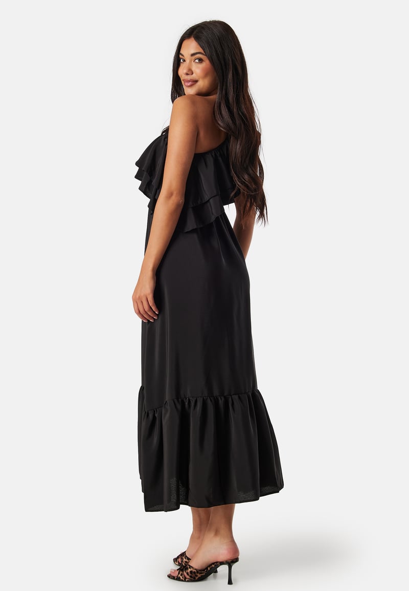 John Zack One Shoulder Ruffle Maxi Dress