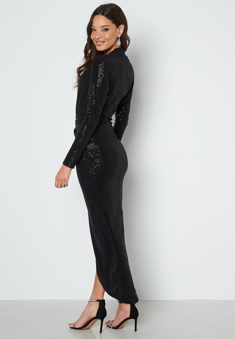 John Zack Sequin Rouch Maxi Dress