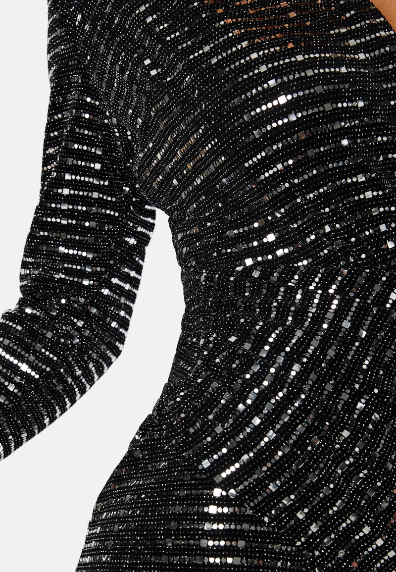 John Zack Sequin Rouch Maxi Dress