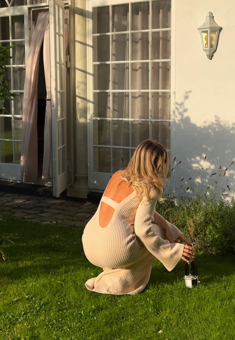 Josefin Lavold X Bubbleroom Josefin Deep Back Maxi Knit Dress