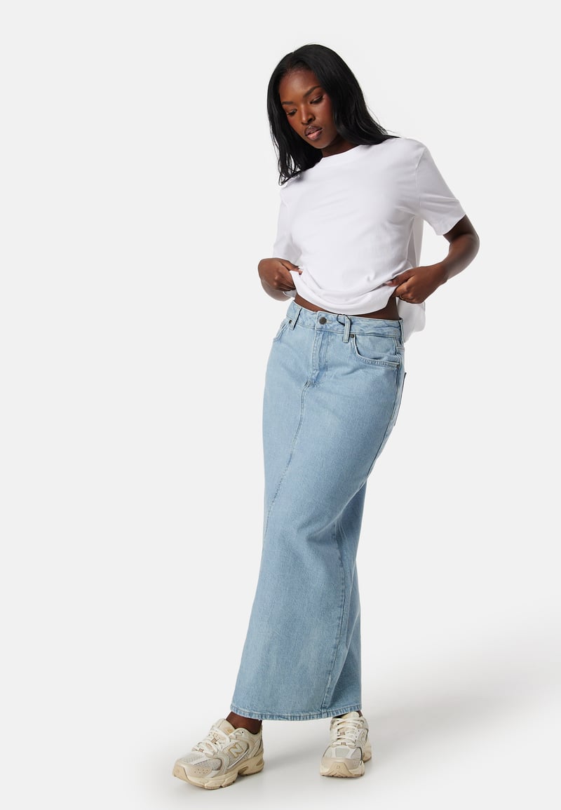 Object Collectors Item Objellen Mid Waist long denim skirt