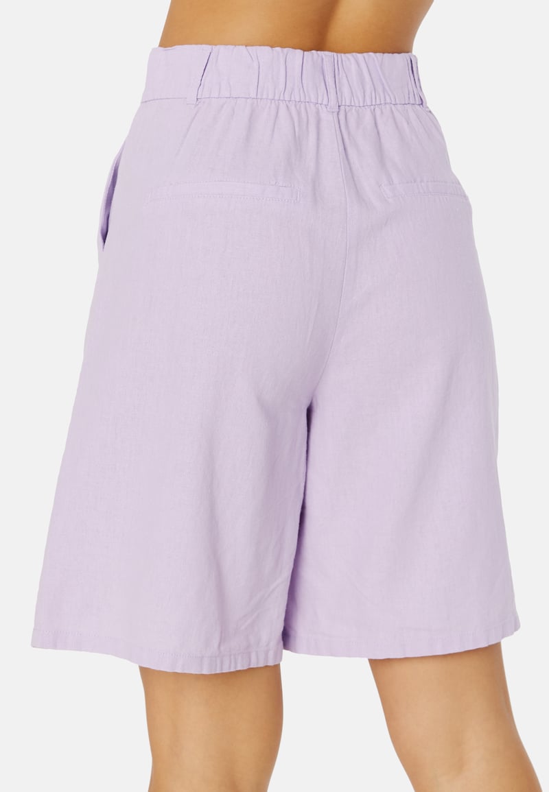 ONLY Caro HW Wide Linen Blend Shorts