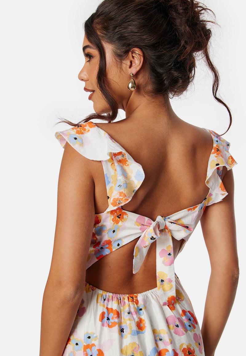 Pieces Pckarlson SL open back tie dress